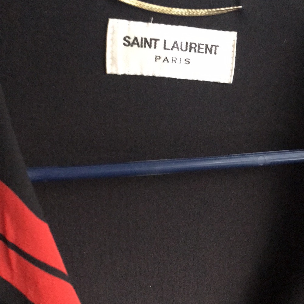 NWOT Saint Laurent Black and Red Lip Print Wrap Dress - Picture 7 of 12